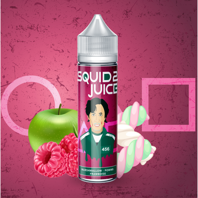 456 50 ML - E-liquide Saveurs Marshmallow, Pomme et Framboise