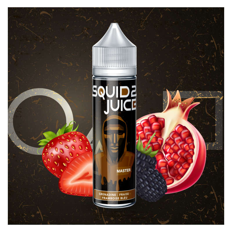 MASTER 50 ML - E-liquide Saveurs Fraise, Grenadine et Framboise Bleue.