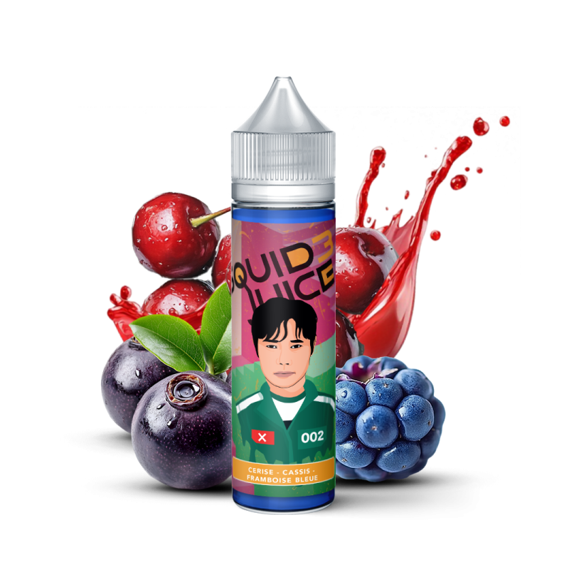 002 50 ML - E-liquide Saveurs Cerise, Cassis et Framboise Bleue