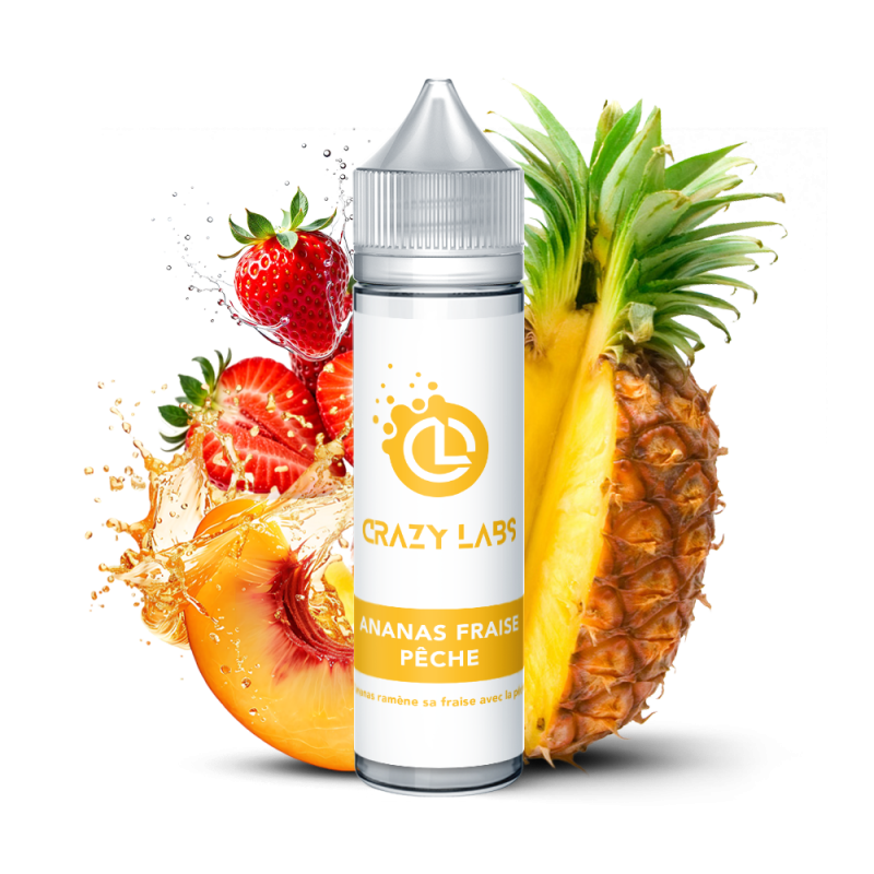 ANANAS FRAISE PÊCHE 50 ML - E-liquide Saveur Ananas, Fraise et Pêche