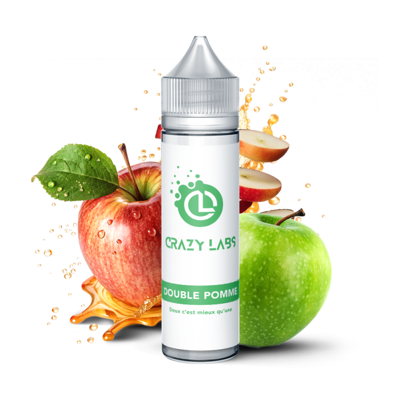 DOUBLE POMME 50 ML - E-liquide Saveur Pommes Rouge, Pomme Verte