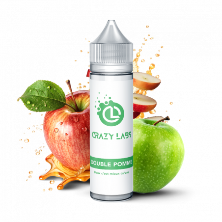 DOUBLE POMME 50 ML - E-liquide Saveur Pommes Rouge, Pomme Verte