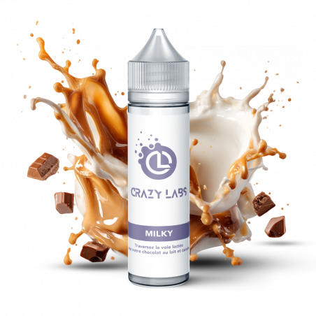 MILKY 50 ML - E-liquide Saveur Lait Frais, Caramel et Chocolat