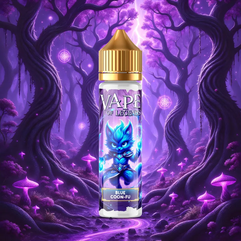 BLUE COON-FU 50 ML - E-liquide Saveur Framboise, Myrtille et Raisin